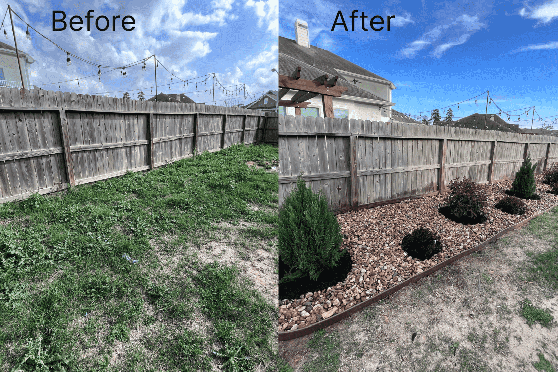 backyard plant installation